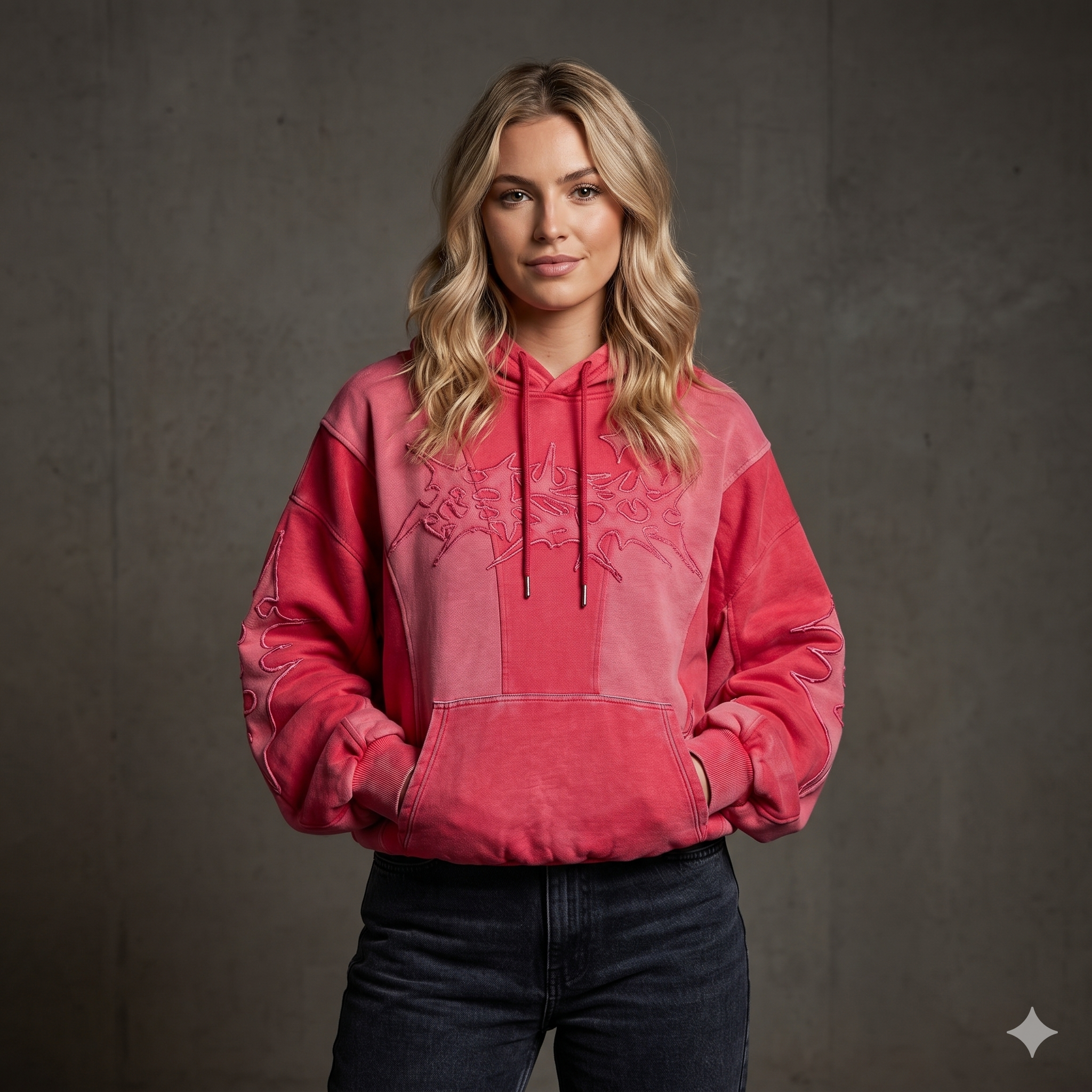 Urban Collage Patchwork Embroidered Hoodie