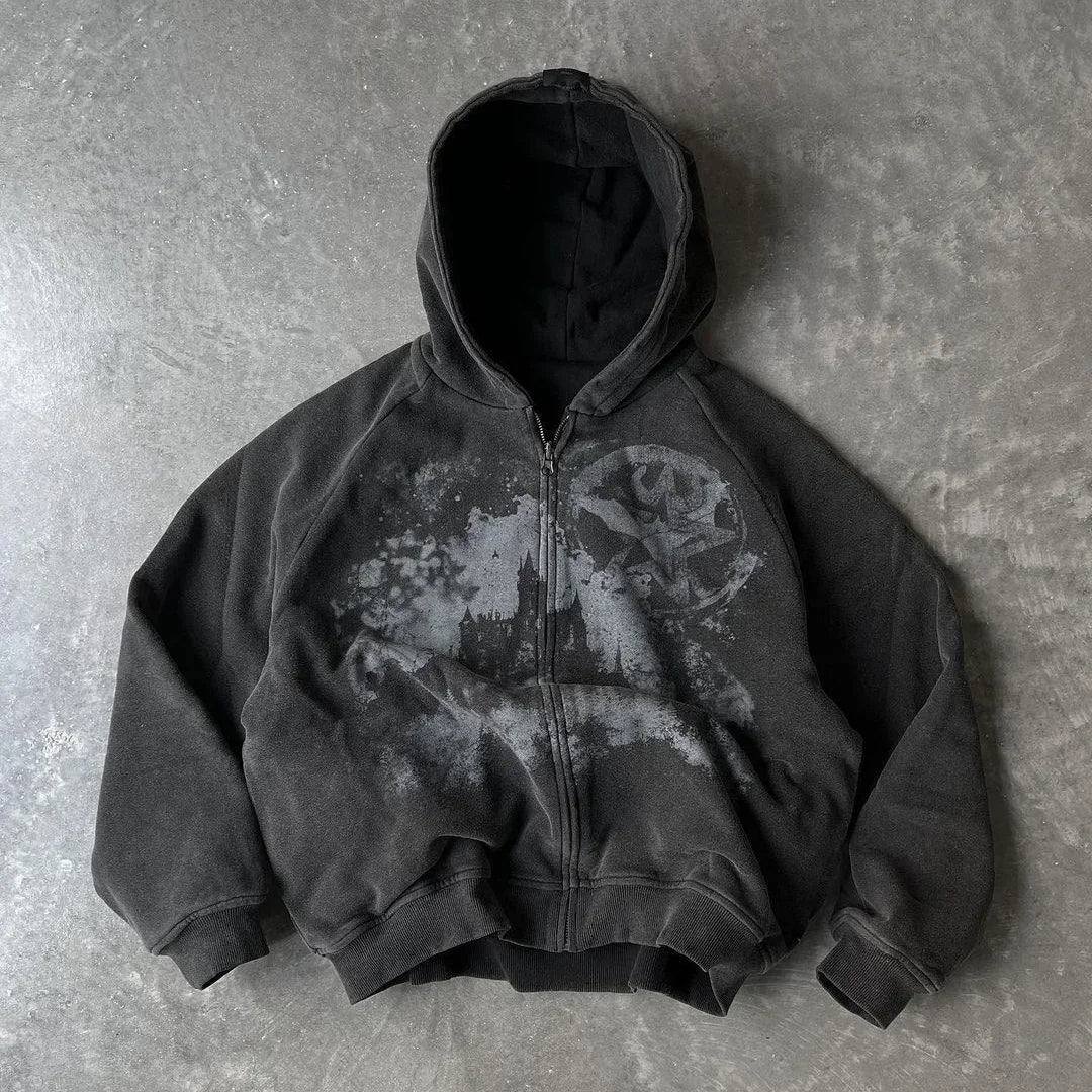 Gothic Punk Star Hoodie Retro