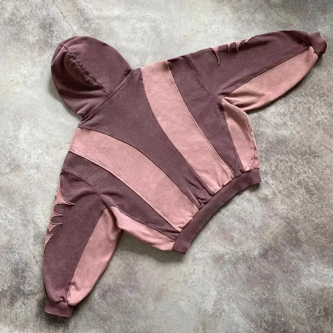 Urban Collage Patchwork Embroidered Hoodie